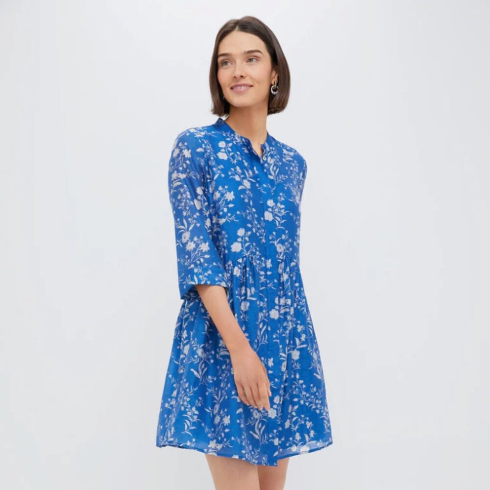 Tuckernuck - Limoges Floral Royal Shirt Dress, Size XXXL $50